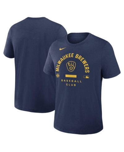 Nike Men's Navy Milwaukee Brewers Authentic Collection Early Work Tri-Blend Dri-FIT T-Shirt