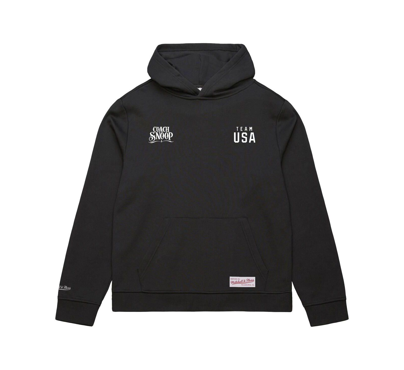 Мужской Mitchell & Ness Black Team USA Coach Snoop hoodie