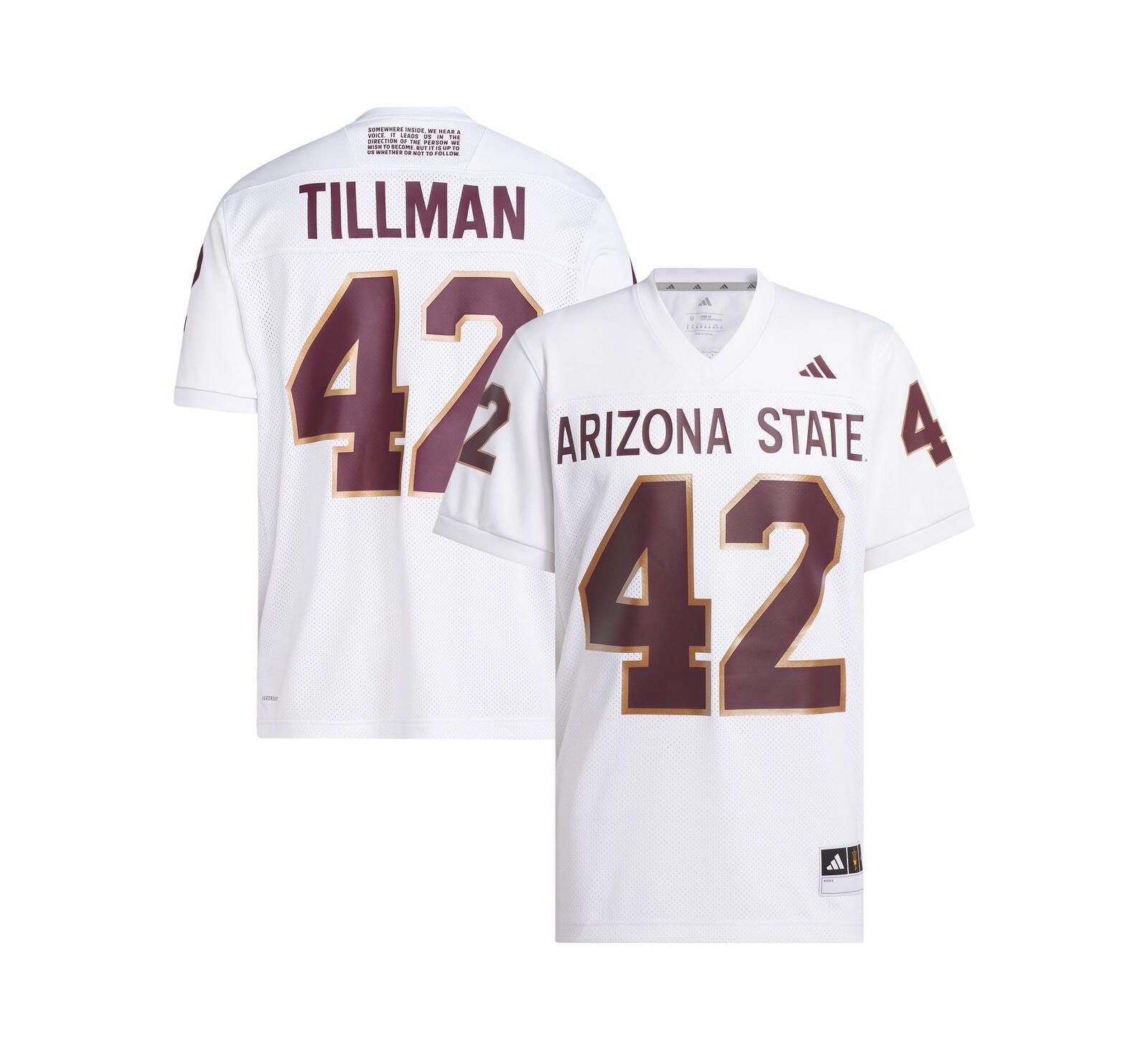 Adidas Men's Pat Tillman 42 White Arizona State Sun Devils Away Icon Premier Football Jersey