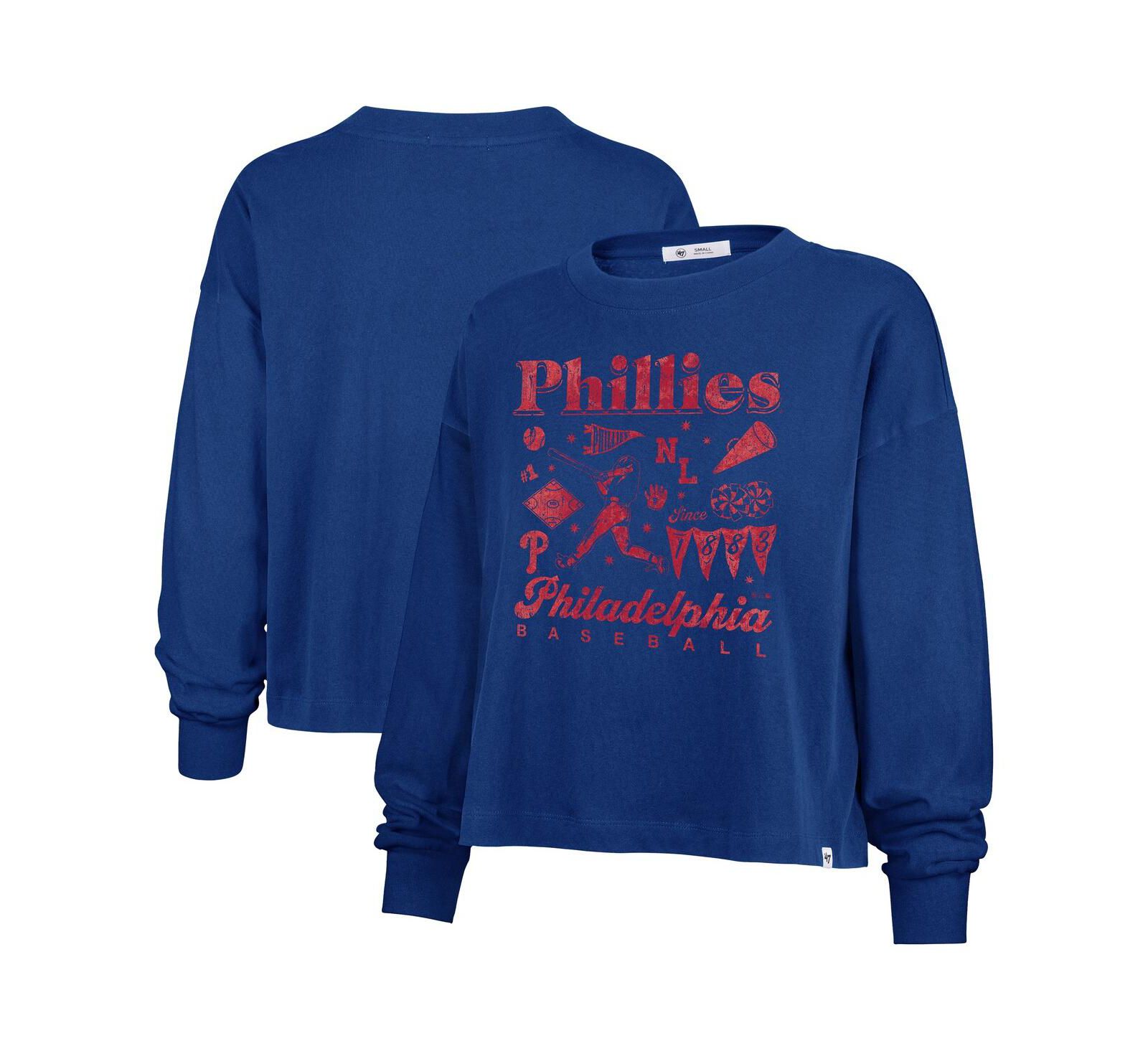 '47 Brand Женская футболка с принтом Philadelphia Phillies Sydney Long Sleeve