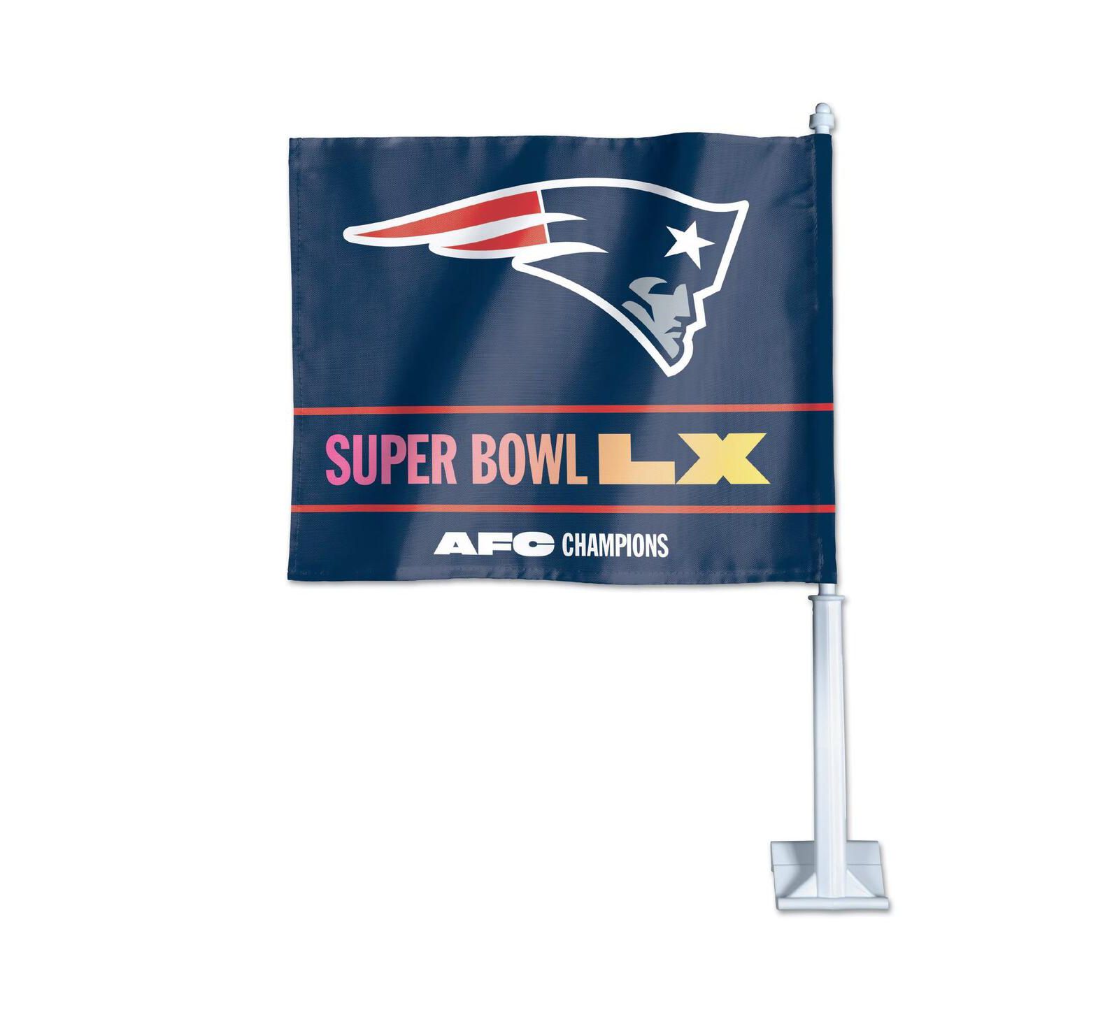 Двусторонний флаг на автомобиль WinCraft New England Patriots 2025 AFC Champions