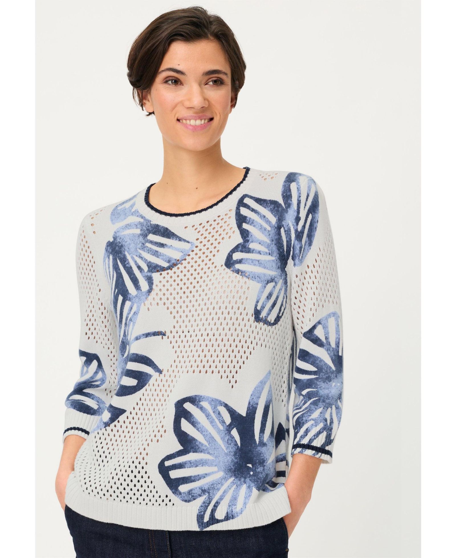 Женский свитер Olsen Floral Ajour Knit