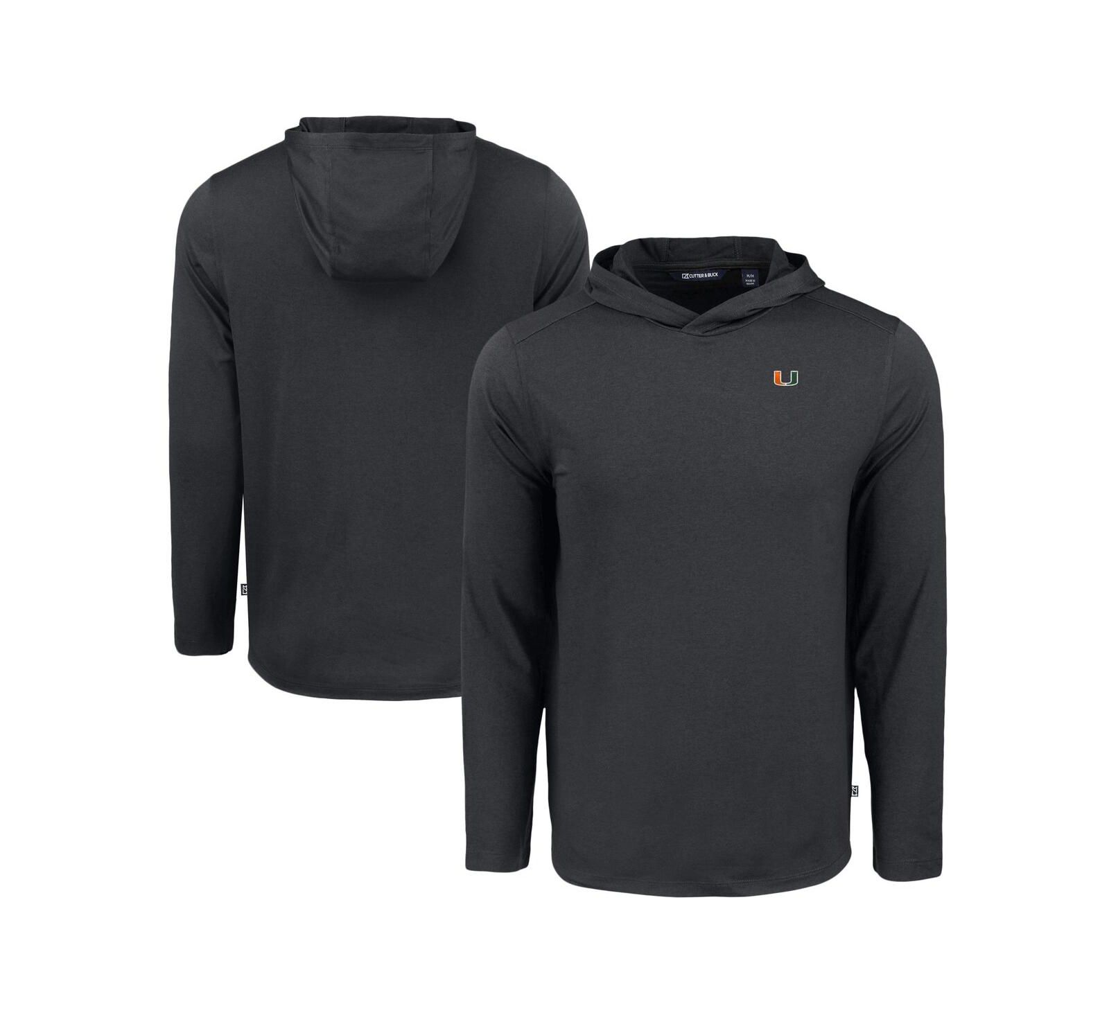Мужской лонгслив-худи Cutter & Buck Black Miami Hurricanes Coastline Epic Comfort