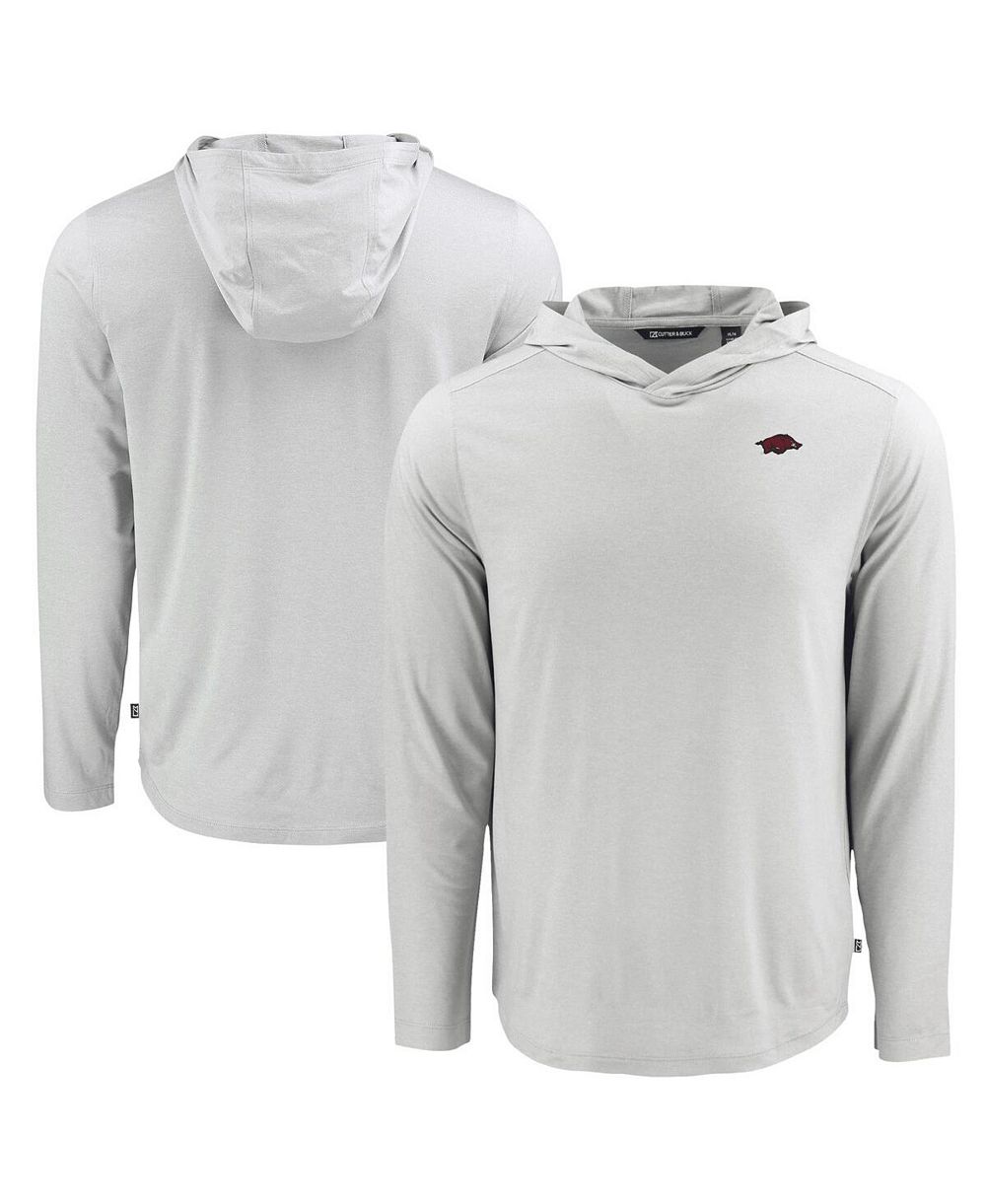 Cutter & Buck Men's Gray Arkansas Razorbacks Coastline Epic Comfort Long Sleeve Hoodie T-Shirt