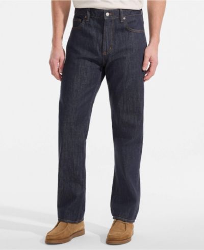 Мужские джинсы Lands' End Classic Fit из жесткой ткани с комфортной талией
