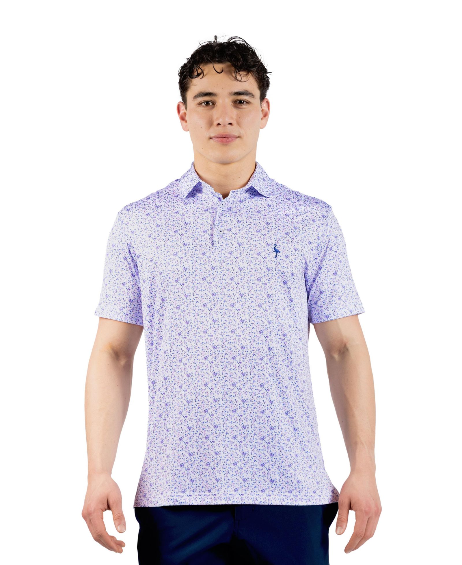 Tailorbyrd Men's Ditsy Floral Printed Performance Polo