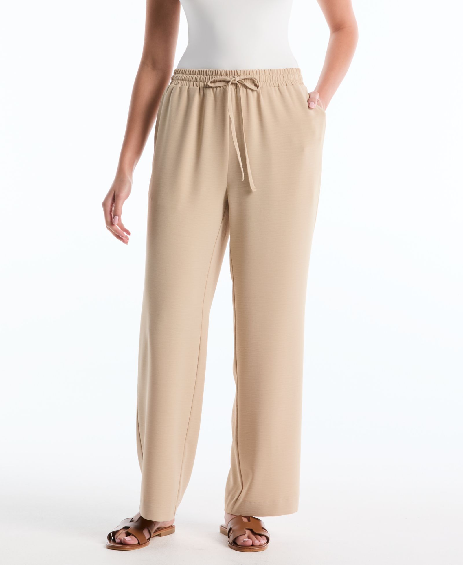 Rafaella Petite Drawstring Wide-Leg Pants