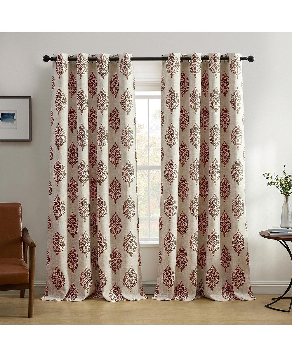 Threadmade Navara Medallion Room Darkening Window Curtain