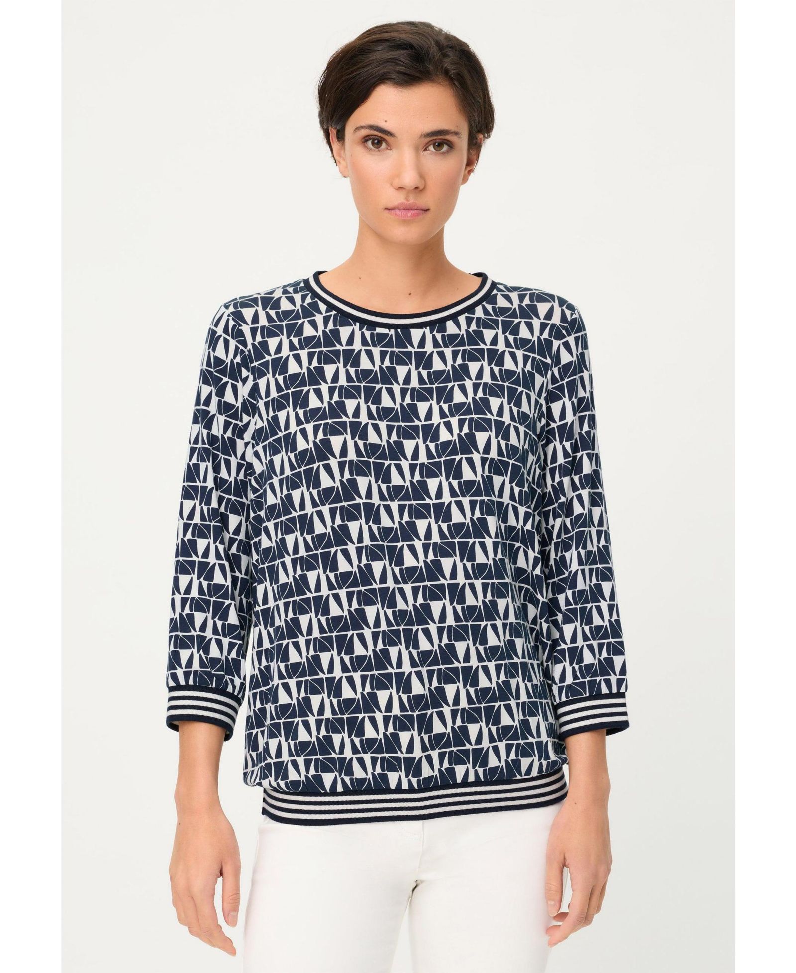 Женская футболка Olsen Allover Geo Print с полосками