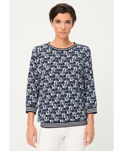 Женская футболка Olsen Allover Geo Print с полосками
