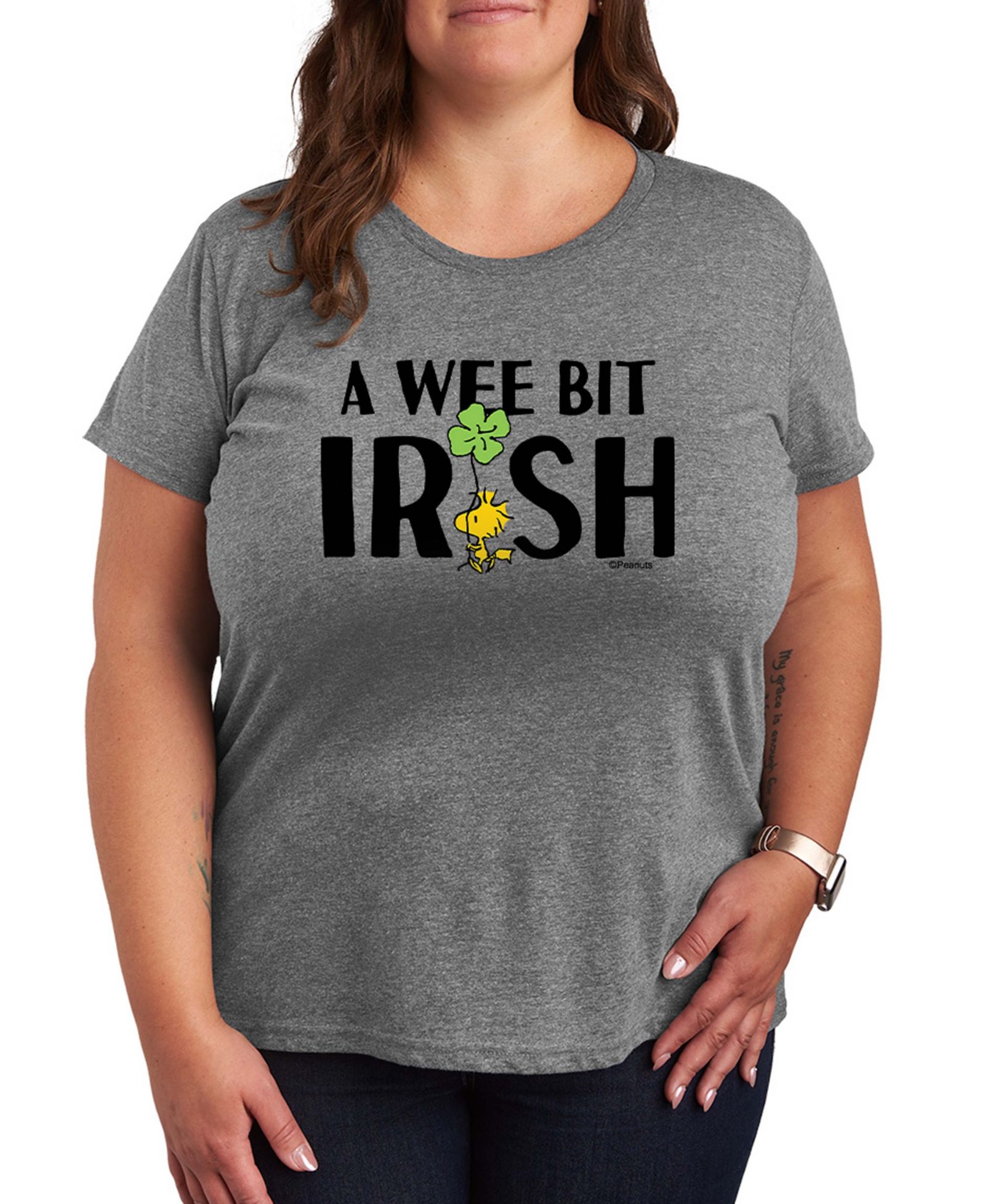 Hybrid Apparel Футболка с принтом Peanuts Wee Bit Irish Plus Size Short-Sleeve