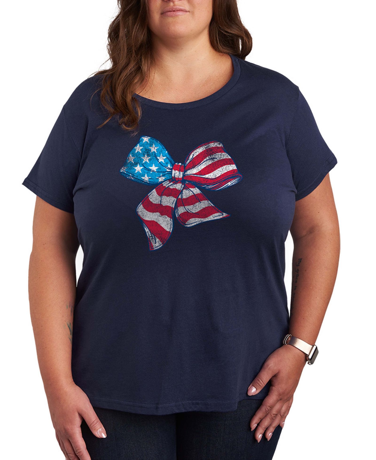 Hybrid Apparel Женская футболка с принтом American Flag Bow