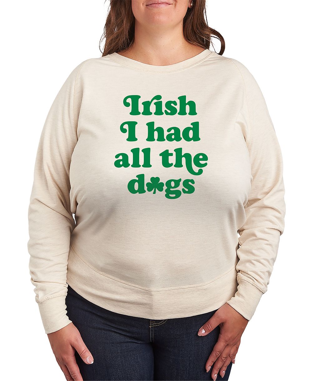 Мужская футболка Hybrid Apparel Plus Size St. Patrick's Day Irish I Had All The Dogs из футера с графикой