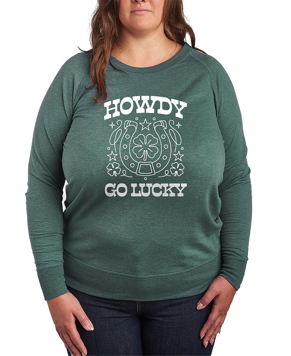 Мужская футболка Hybrid Apparel Plus Size St. Patrick's Day Howdy Go Lucky French Terry Graphic