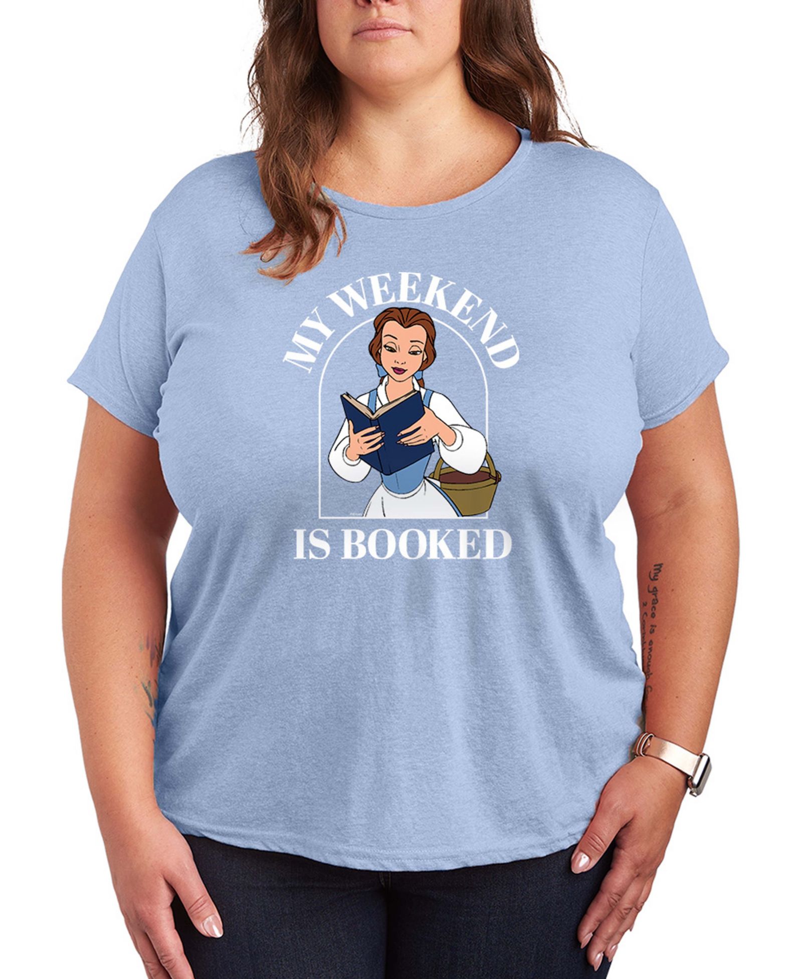 Hybrid Apparel Футболка с графикой Disney Princess Belle My Weekend Is Booked, Plus Size
