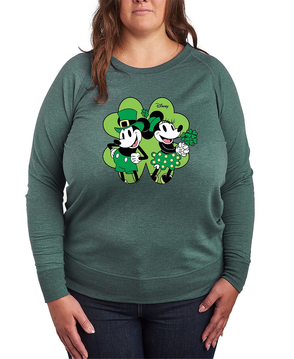 Мужская футболка Hybrid Apparel Plus Size Disney St. Patrick's Day Mickey Minnie Shamrock Graphic Crewneck