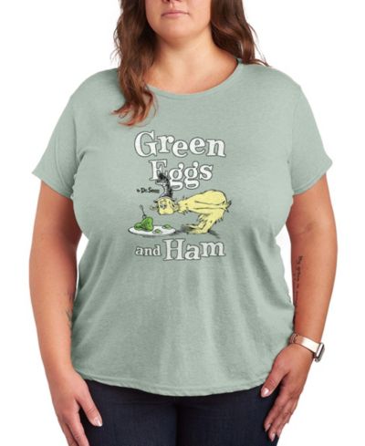 Hybrid Apparel Plus Size Dr. Seuss Green Eggs And Ham Графическая футболка сcrewneck