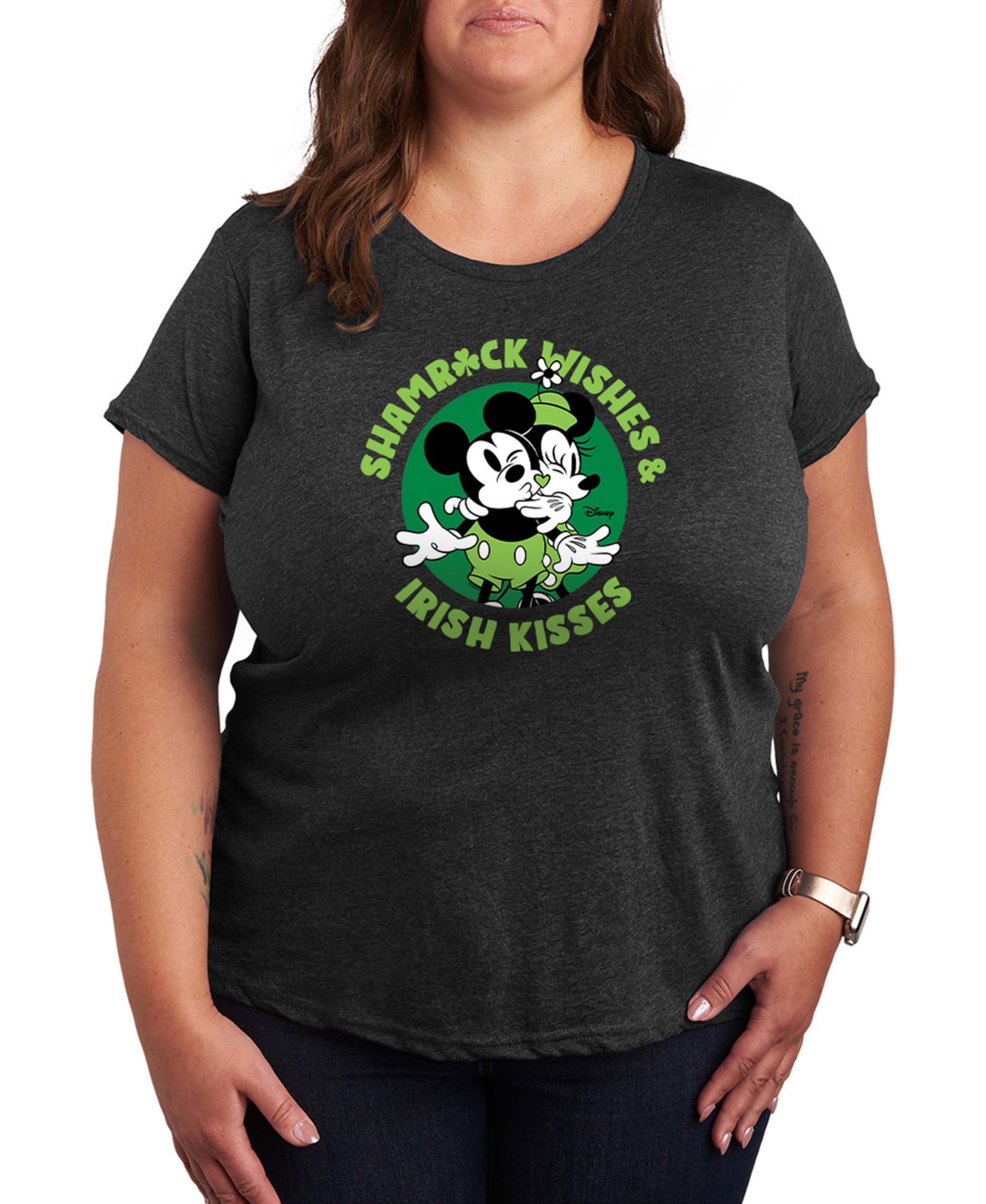 Hybrid Apparel Plus Size футболка Shamrock Wishes Irish Kisses Graphic