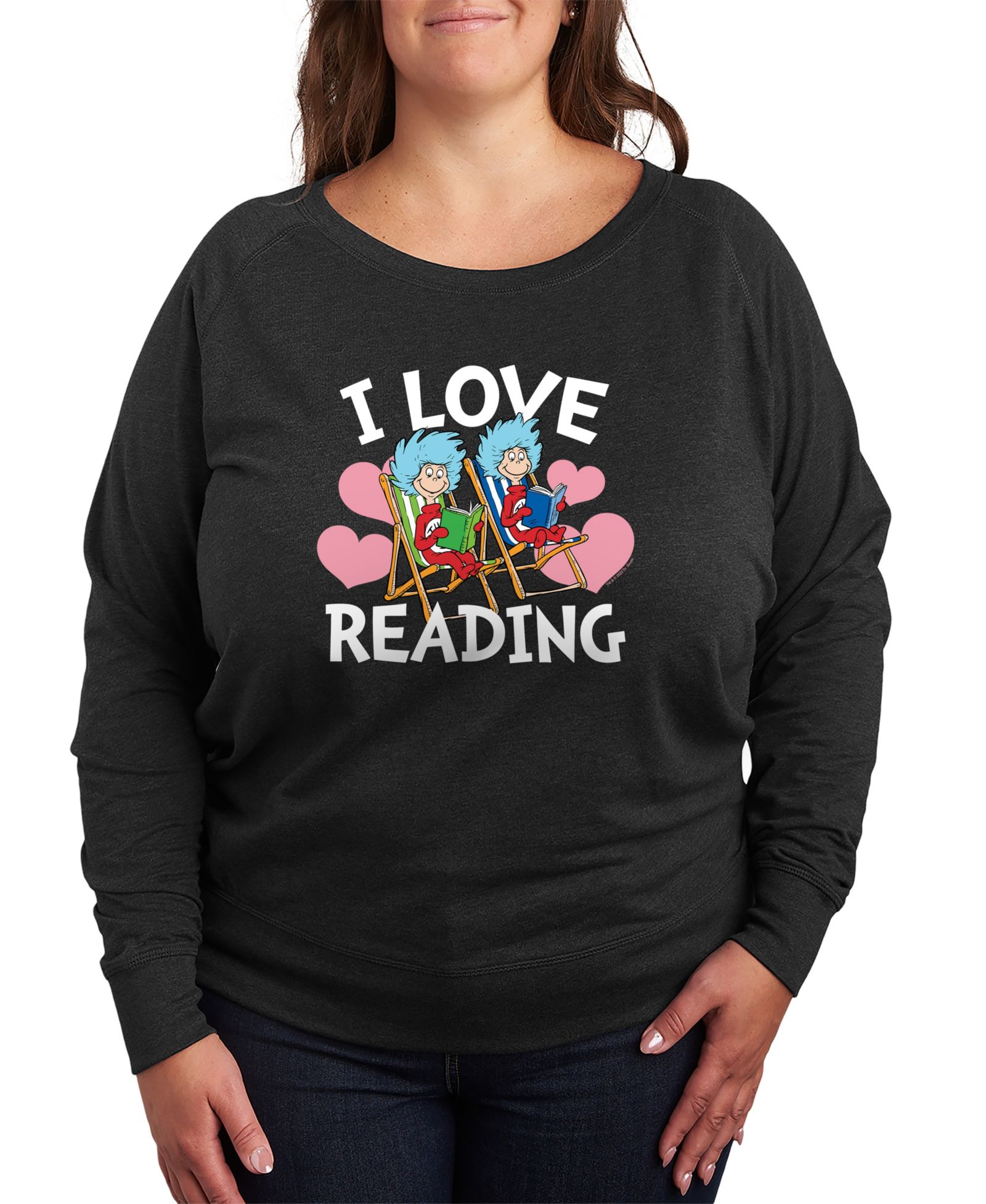Свитшот Hybrid Apparel Plus Size Dr. Seuss I Love Reading Crewneck