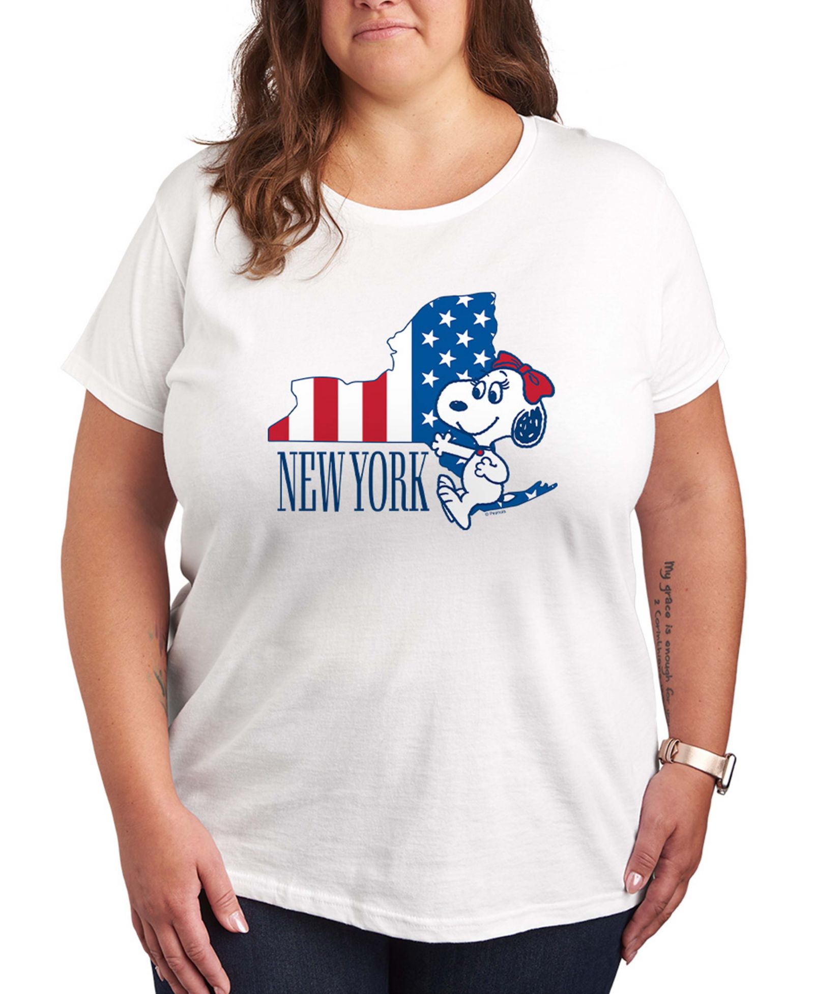 Футболка Hybrid Apparel Plus Size Peanuts New York Flag Graphic Crewneck