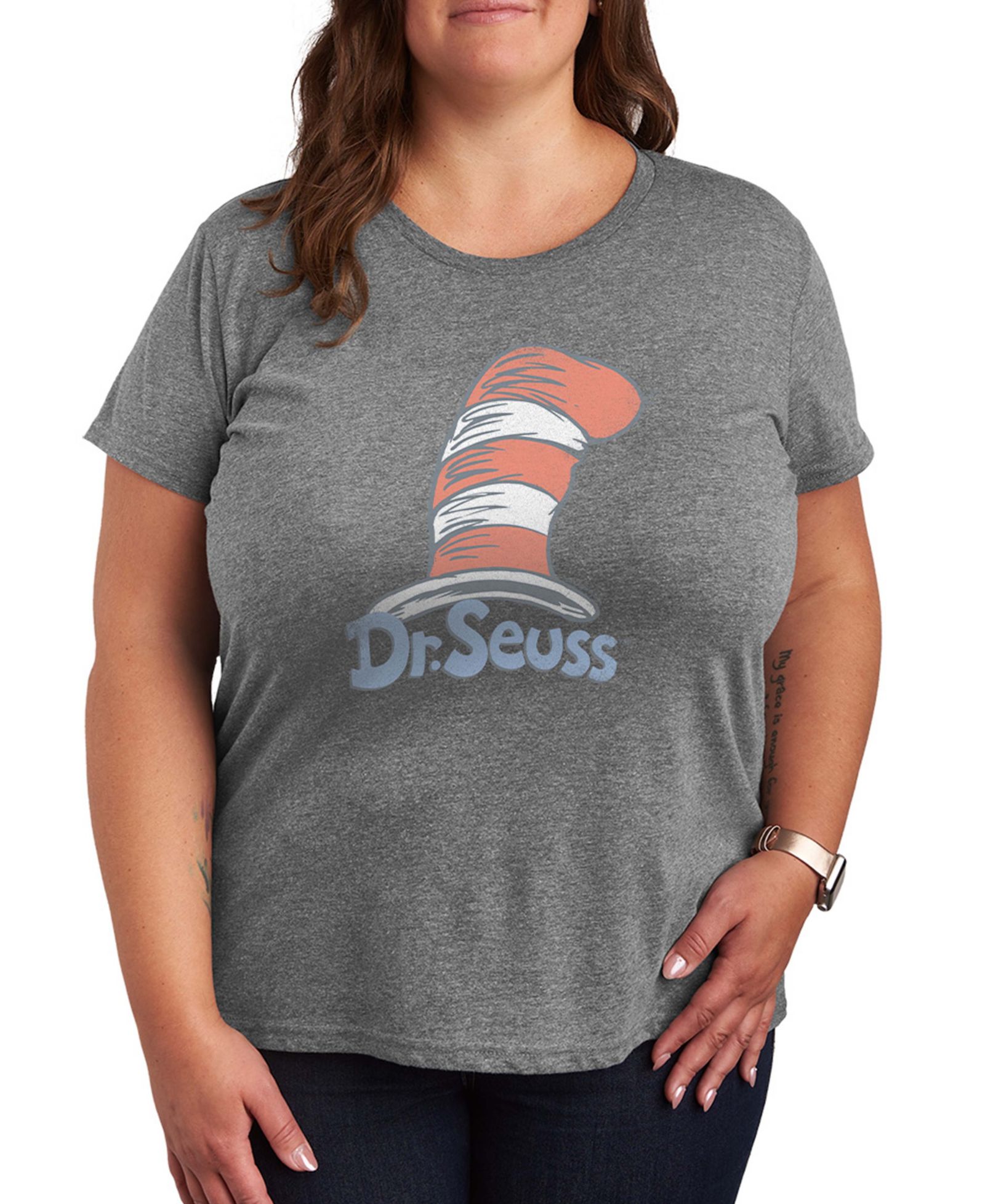Hybrid Apparel Plus Size Dr. Seuss Logo футболка с принтом Short-Sleeve