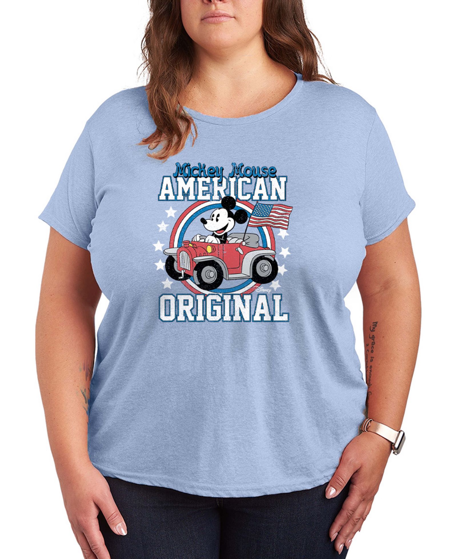 Hybrid Apparel Disney Mickey American Original футболка с коротким рукавом, Plus Size
