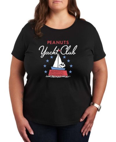 Hybrid Apparel футболка с графическим принтом Peanuts Patriotic Yacht Club, Plus Size, короткий рукав