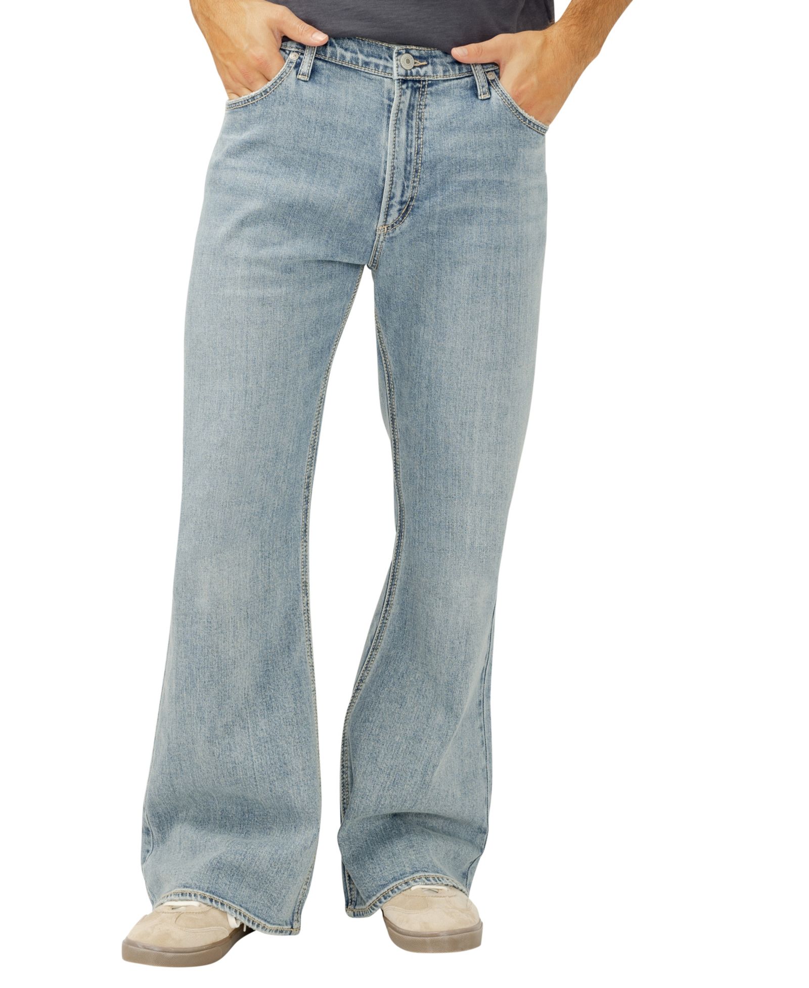 Мужские джинсы Silver Jeans Co. Jack Wide-Leg Bootcut с молнией