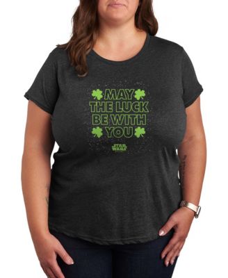 Hybrid Apparel Plus Size Star Wars St. Patrick's Day May the Luck Be with You Graphic T-Shirt