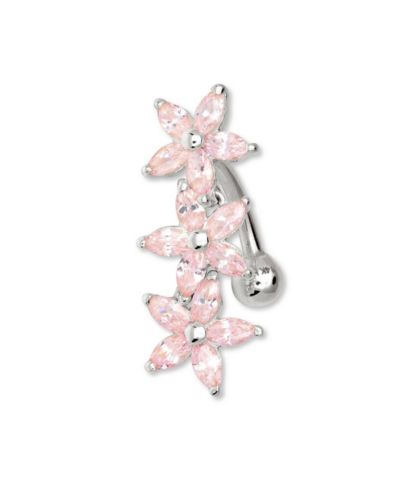 Серьга для пирсинга Curata Jewelry 14k Gold Pink Marquise Cubic Zirconia