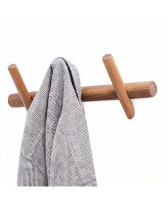 YIGII Beech Wood Wall Hooks for Coats, Hats, Scarves - Durable, Easy Install
