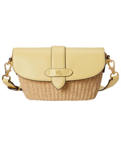 Lauren Ralph Lauren Lynden Маленькая соломенная кожаная сумка через плечо