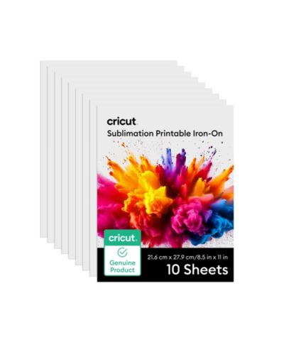 Cricut Sublimation Printable Iron-On Sheets - 8.5 in x 11 in (10 ct)