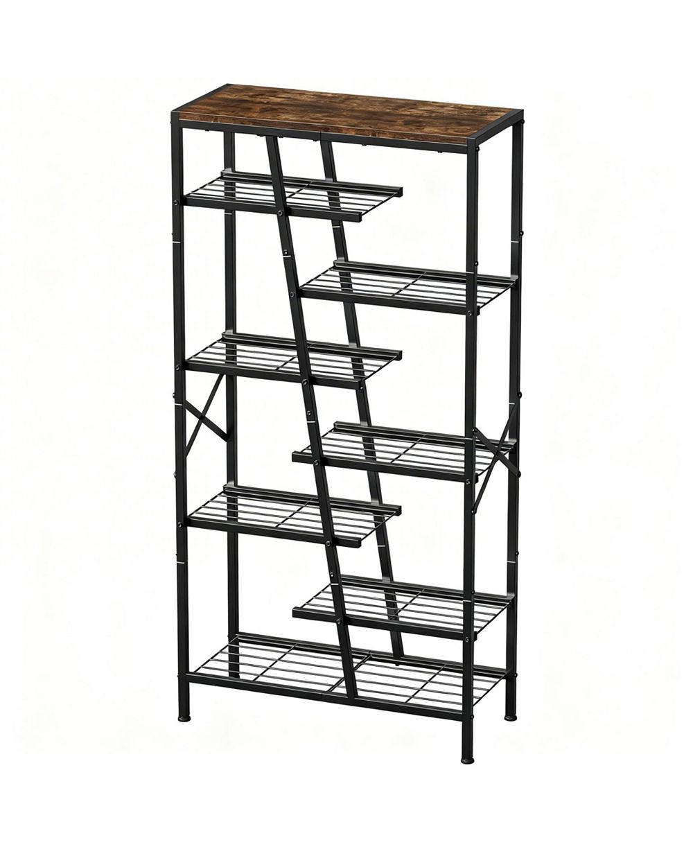 YIGII Boot & Shoe Storage Rack with Rustic Brown Finish