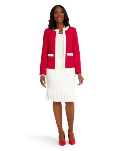 Kasper Women's Pull-On Pleated Hem Skirt