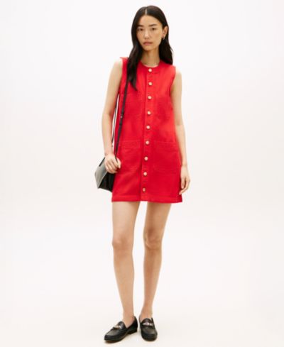 Tommy Hilfiger Women's Color Denim Sleeveless Crewneck Mini Dress