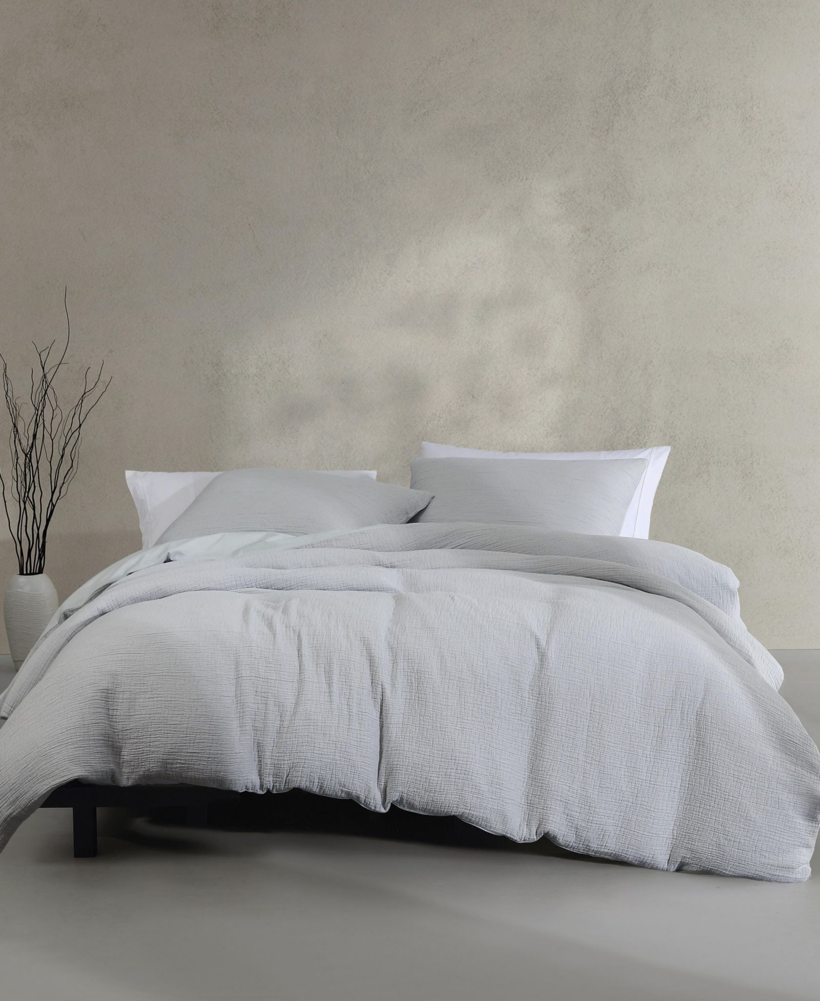 Calvin Klein Washed Texture Solid Cotton Jacquard 3 Piece Comforter Set, Queen