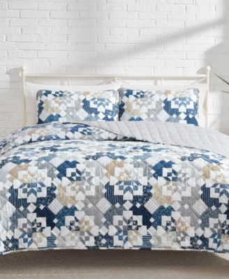 Комплект стеганых одеял Lucky Brand Serra Patch Reversible 3-Pc. Quilt Sets, Full/Queen