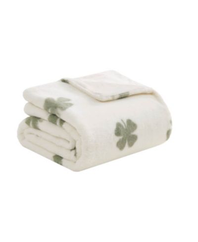 Lucky Brand Clover Toss Faux Fur Throw, 50" x 70"