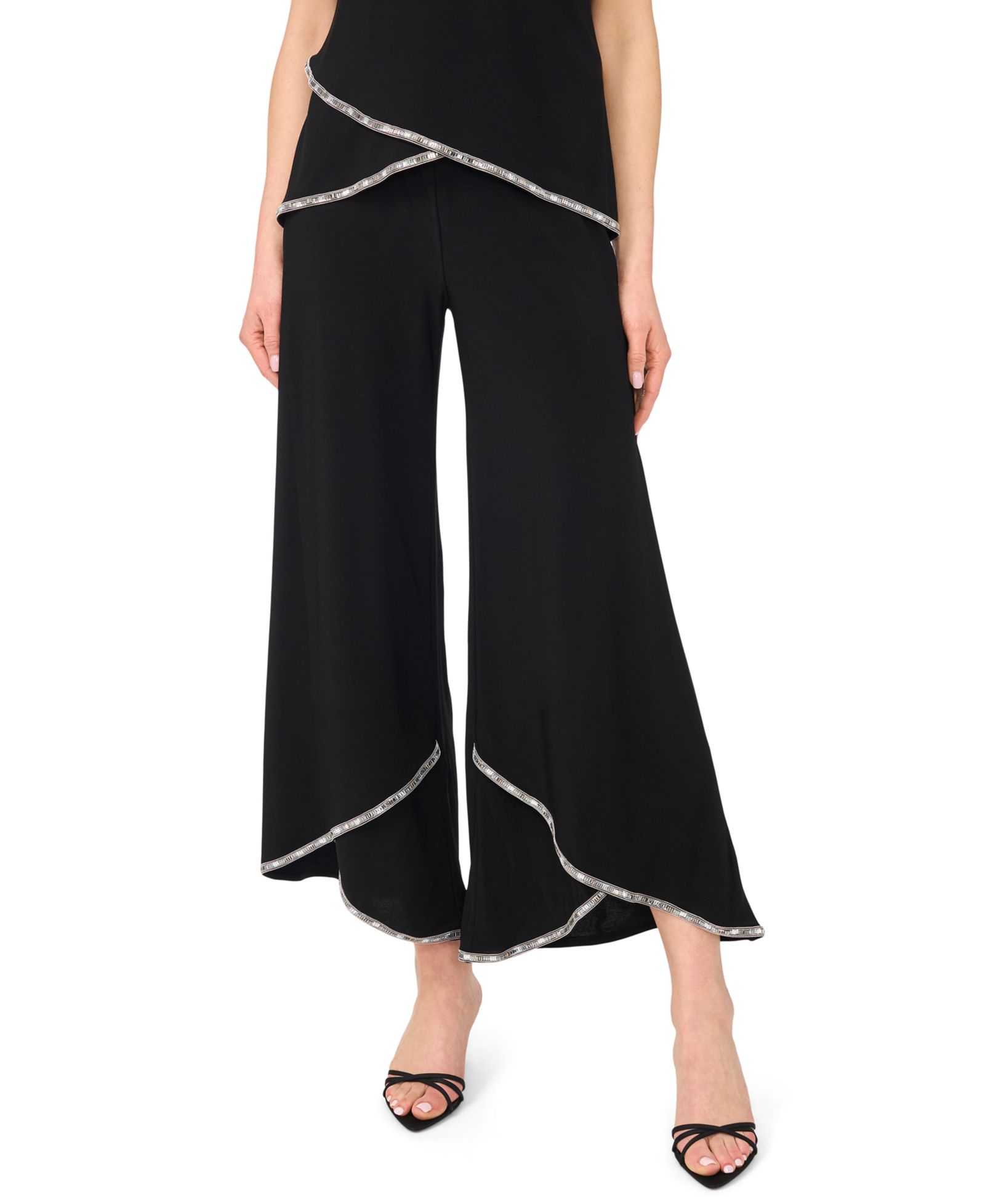 MSK Petite Rhinestone Detail Pull-On Pants