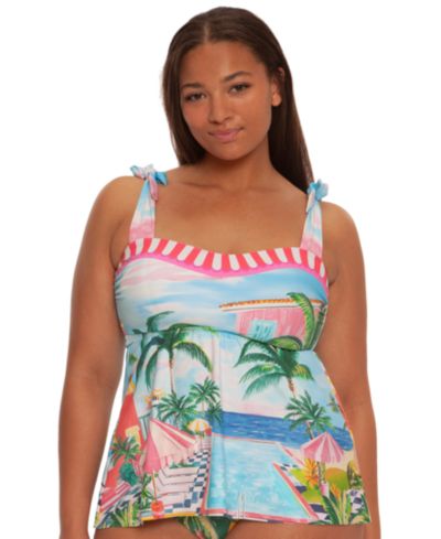Танкини Becca ETC Plus Size Miami Beach Tie Shoulder