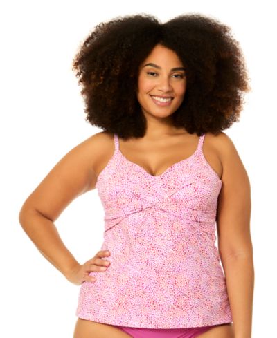 Raisins Curve Plus Size Underwire Aries Printed Swim Tankini Top