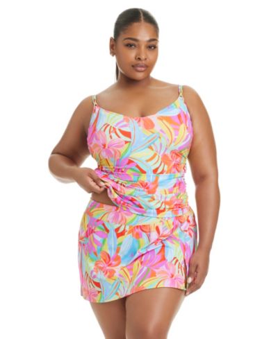 Верхний элемент танкини Bleu by Rod Beattie Bellissimo с V-образным вырезом, Plus Size