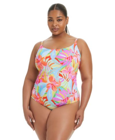 Слитный купальник Bleu by Rod Beattie Plus Size Bellissimo Scoop Neck One-Piece