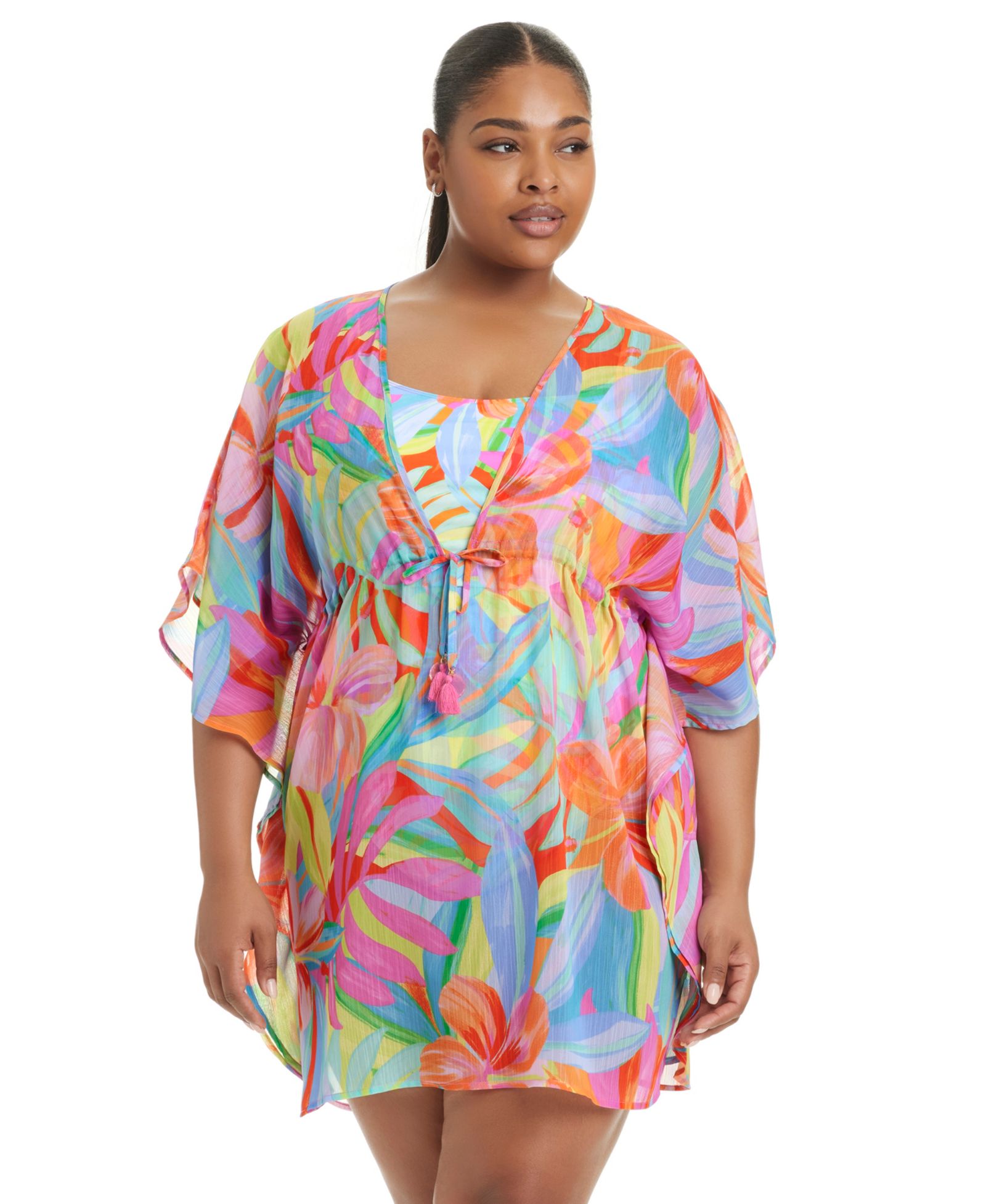 Bleu by Rod Beattie Plus Size Bellissimo Cover-Up Swim Caftan