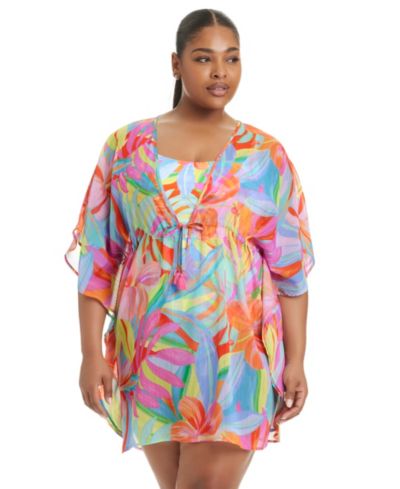Bleu by Rod Beattie Женский кафтан-накидка Plus Size Bellissimo
