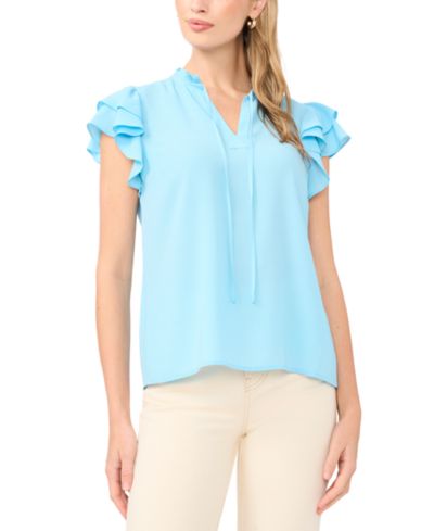 Sam & Jess Women's V-Neck Ruffle Top