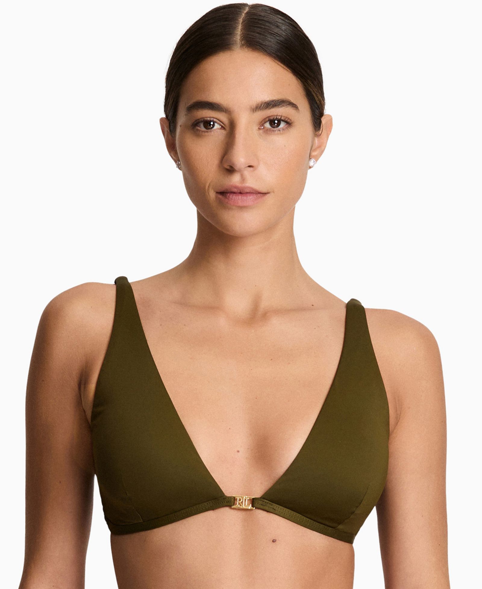 Верх бикини Lauren Ralph Lauren Women's Tall Triangle V-Neck