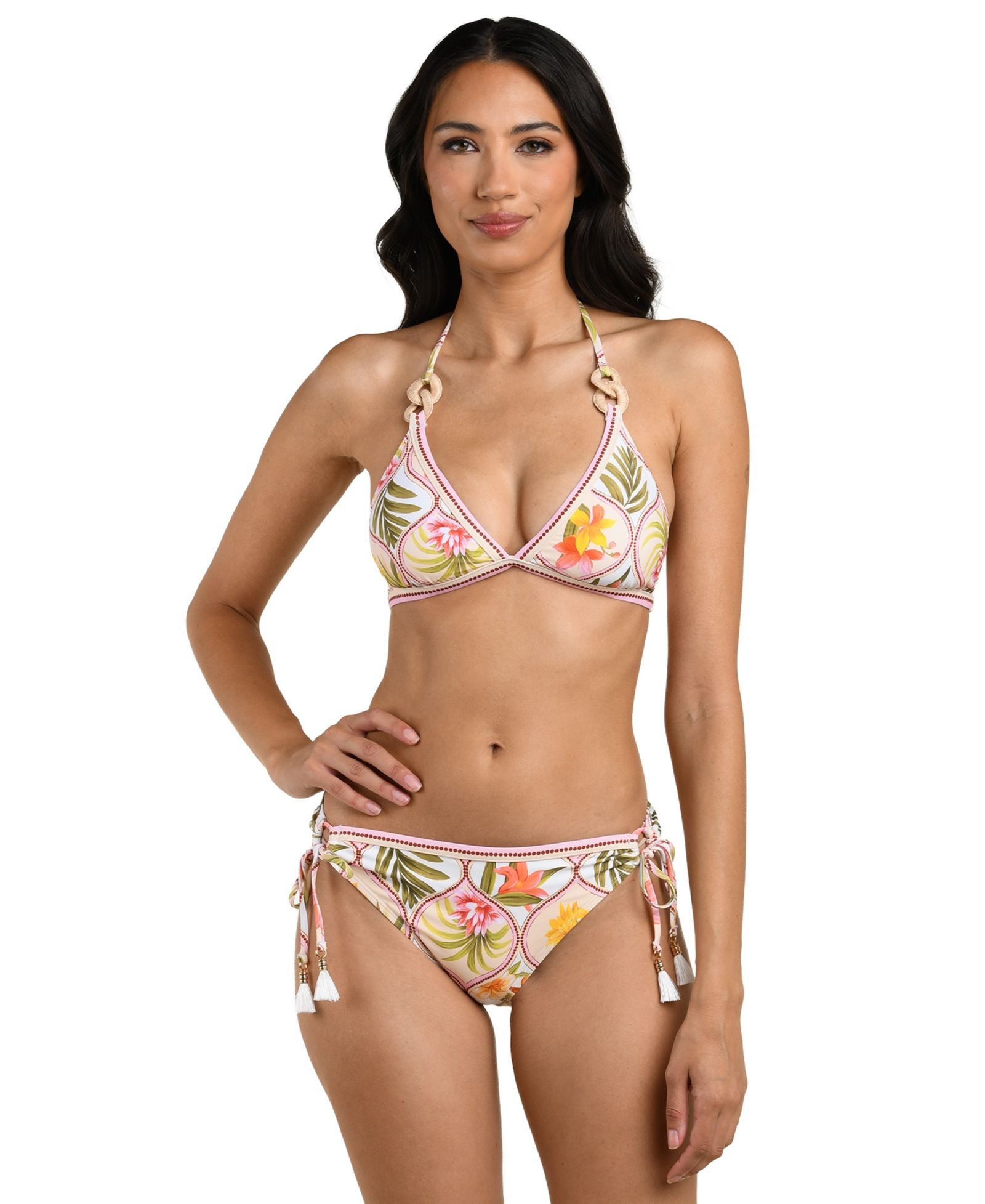 La Blanca Women's Palm Nouveau V-Neck Bikini Top