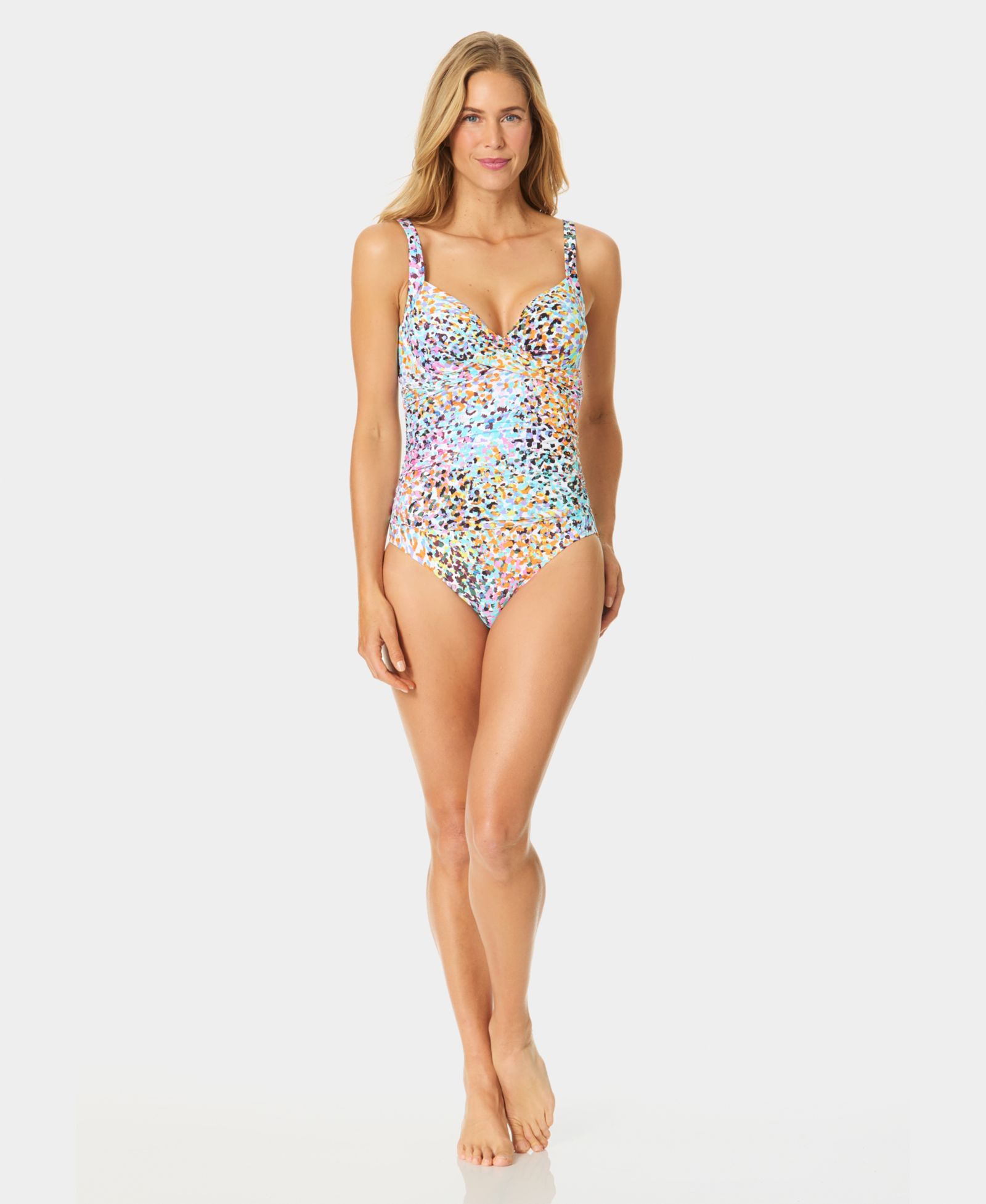 Женский слитный купальник Anne Cole Drape-Front Underwire One-Piece